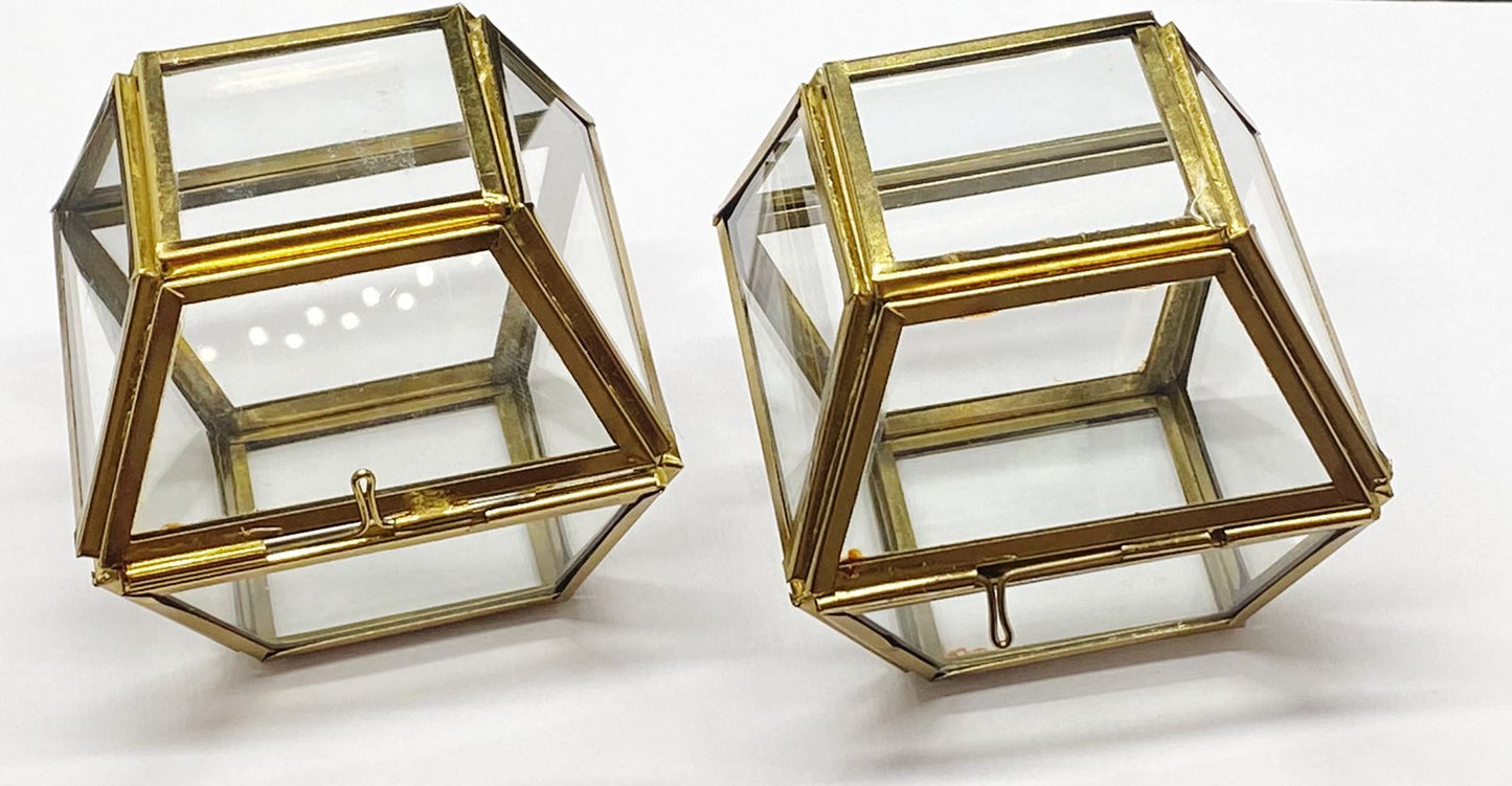 Vintage Glass Box Set for Ring – 2 pieces