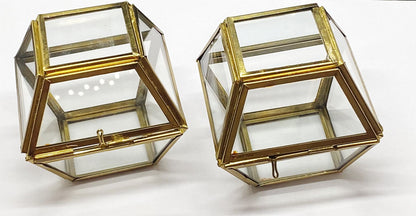 Vintage Glass Box Set for Ring – 2 pieces