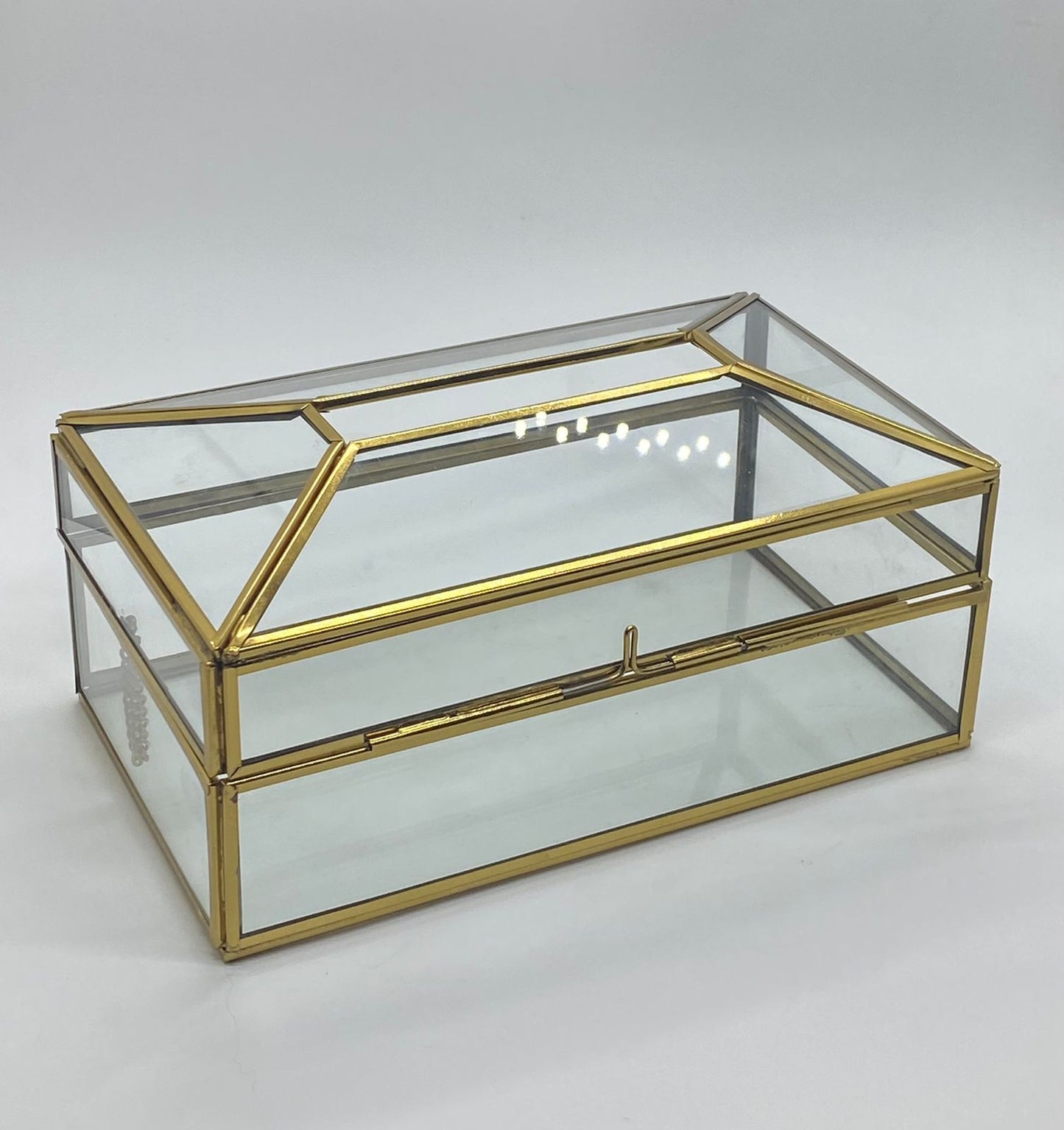 Vintage Glass Box – Tissue Holder- 9 x 5 inch