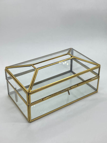 Vintage Glass Box – Tissue Holder- 9 x 5 inch
