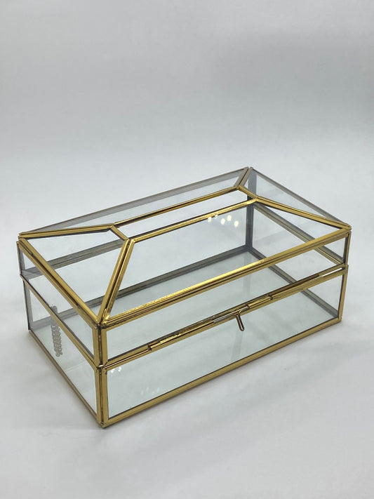 Vintage Glass Box – Tissue Holder- 9 x 5 inch