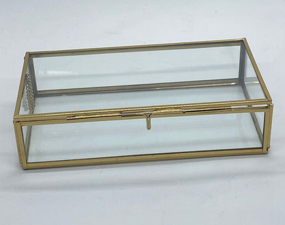 Vintage Glass Box – 8 x 4 x 2 inch- FREE SHIPPING