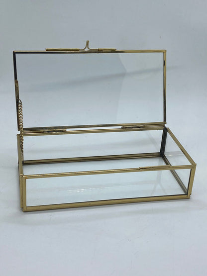 Vintage Glass Box – 8 x 4 x 2 inch- FREE SHIPPING