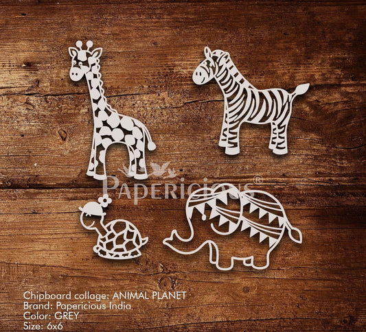 Animal Planet – 6×6 Inch Laser Cut Collage Chipboard (1.4mm)