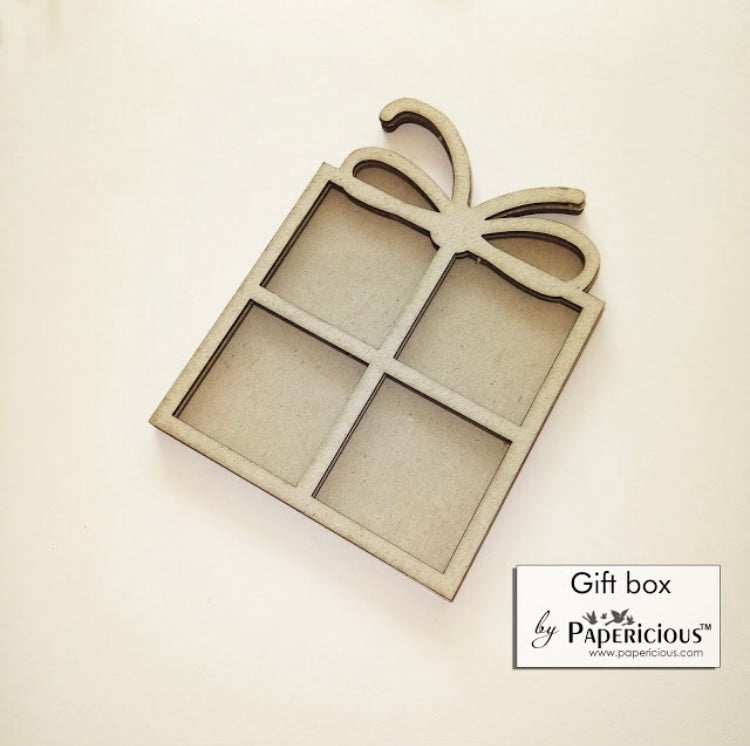 Gift Box – Papericious- Ready To Use- 3D Shaker Chippis