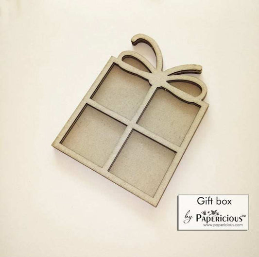 Gift Box – Papericious- Ready To Use- 3D Shaker Chippis