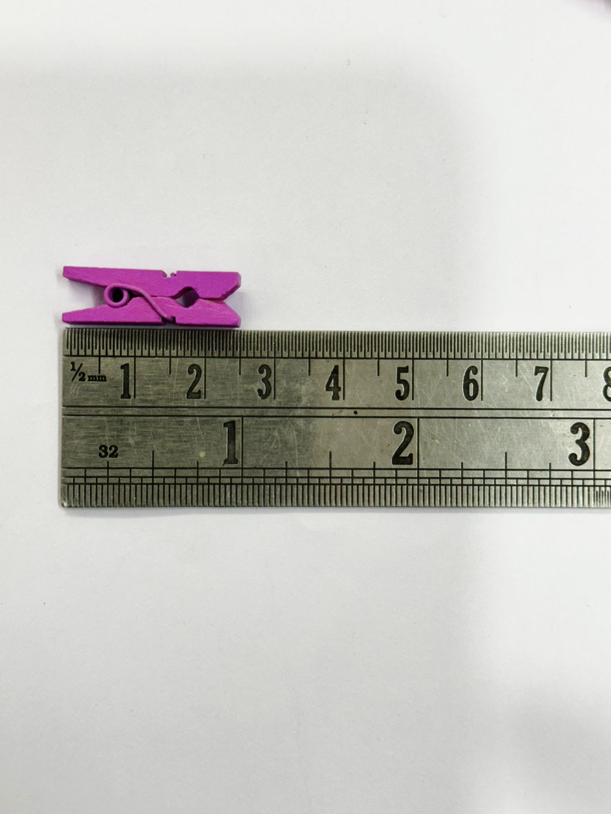 Wooden Clips – 2.5 Cm- 50  Pieces Multicolor