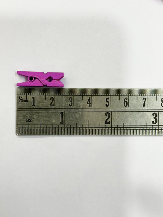 Wooden Clips – 2.5 Cm- 50  Pieces Multicolor