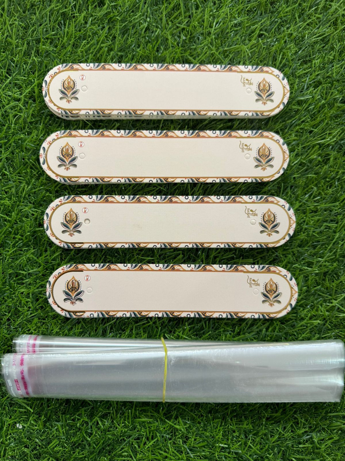 Rakhi Packaging Covers - 100 pieces  (Cards+ Polybag) design -10