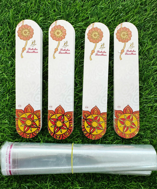 Rakhi Packaging Covers - 100 pieces  (Cards+ Polybag) design -11