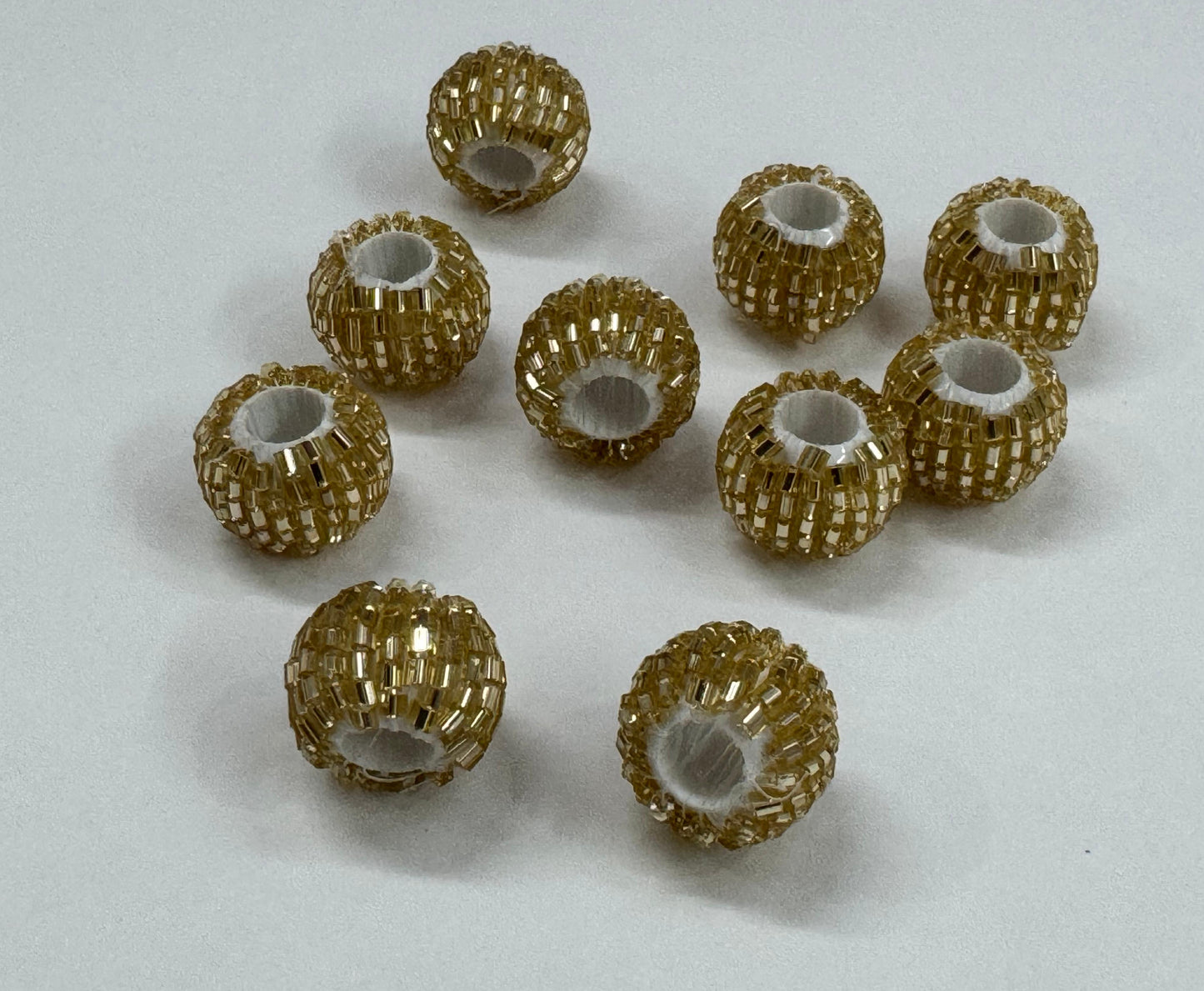 Glitter Balls - 10 pieces,  Color- Gold