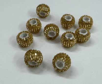 Glitter Balls - 10 pieces,  Color- Gold