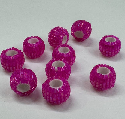 Glitter Balls - 10 pieces,  Color- Pink