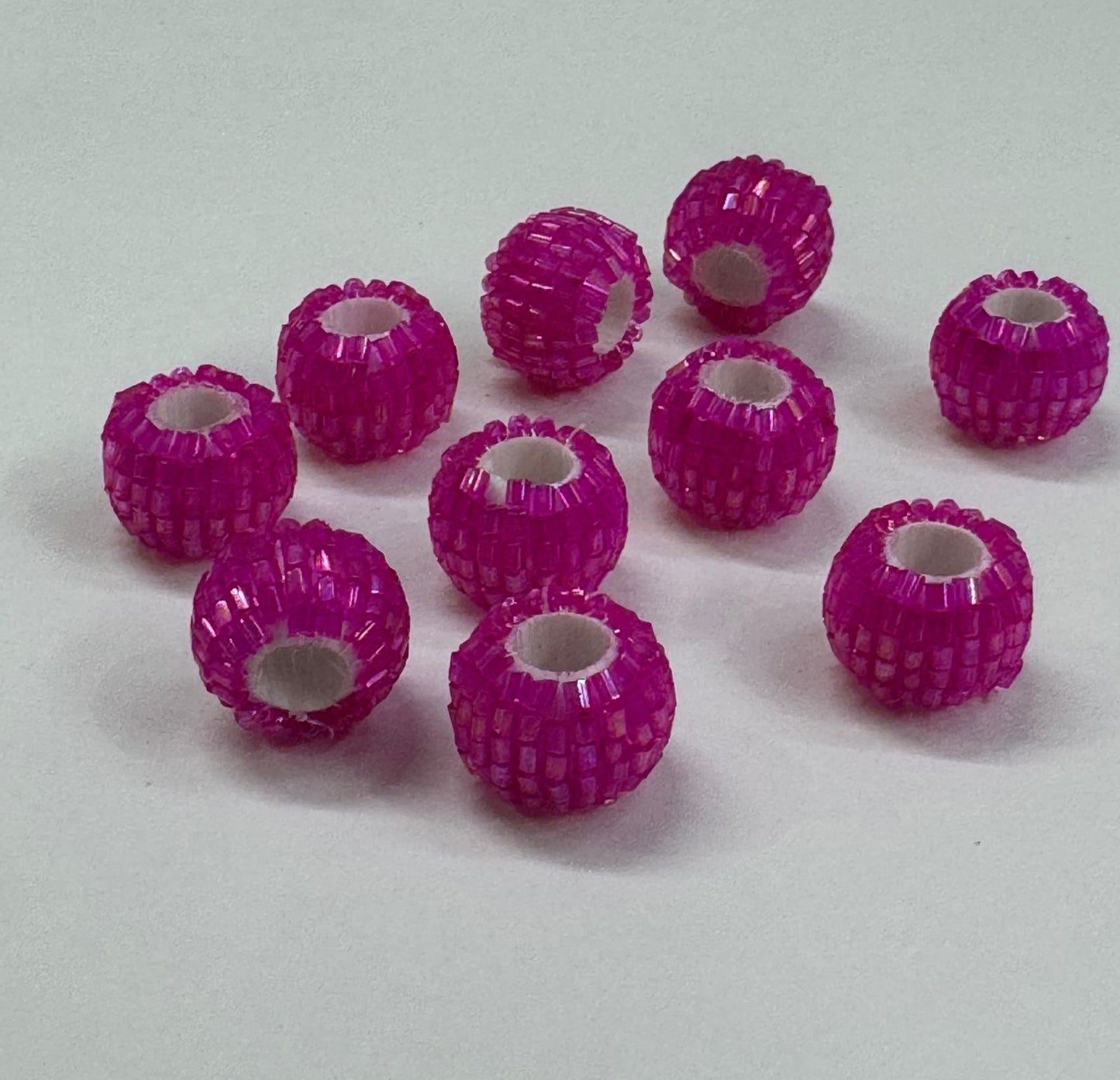 Glitter Balls - 10 pieces,  Color- Pink