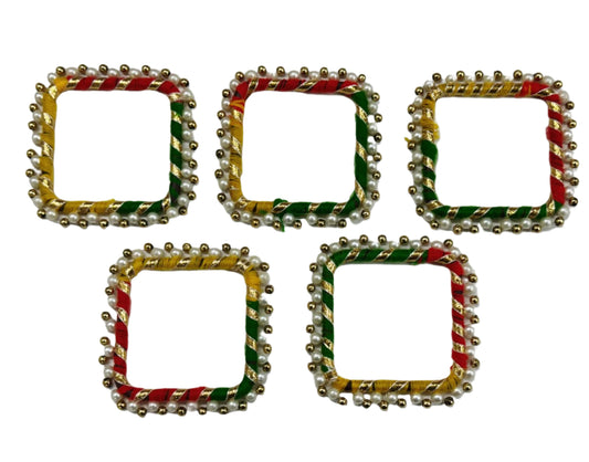 Gota patti Ring Multicolor 3 inch- 5 pieces