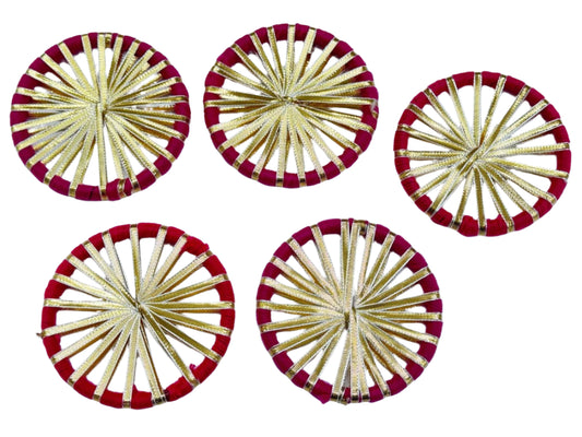 Gota patti Ring 4 inch- 5 pieces- Pink