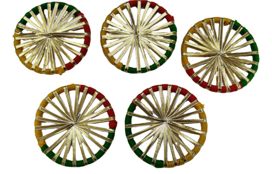 Gota patti Ring 4 inch- 5 pieces- Multi Color