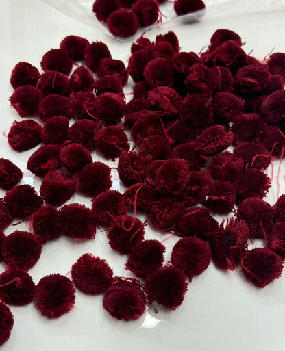 Pom Pom Balls - 250 gm - Mahroon