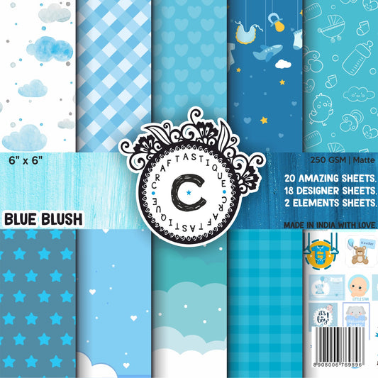 Blue Blush- 6×6 inches