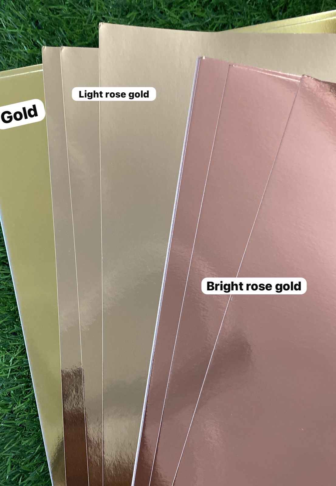 Bright Rose Gold Mirror Cardstock- 50 Sheets- A3