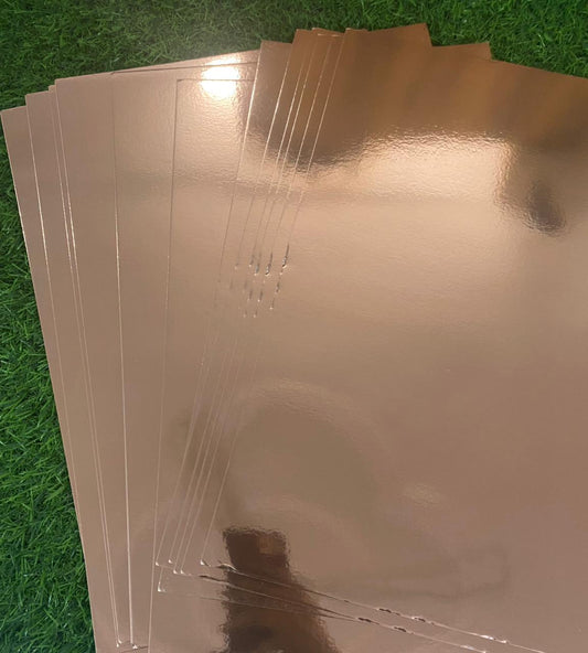 Bright Rose Gold Mirror Cardstock- 50 Sheets- A3