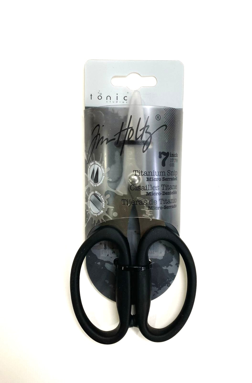 Tim Holtz Non-Stick Micro Serrated Scissors 7" - Black