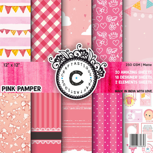 Pink Pamper- 12×12 inches