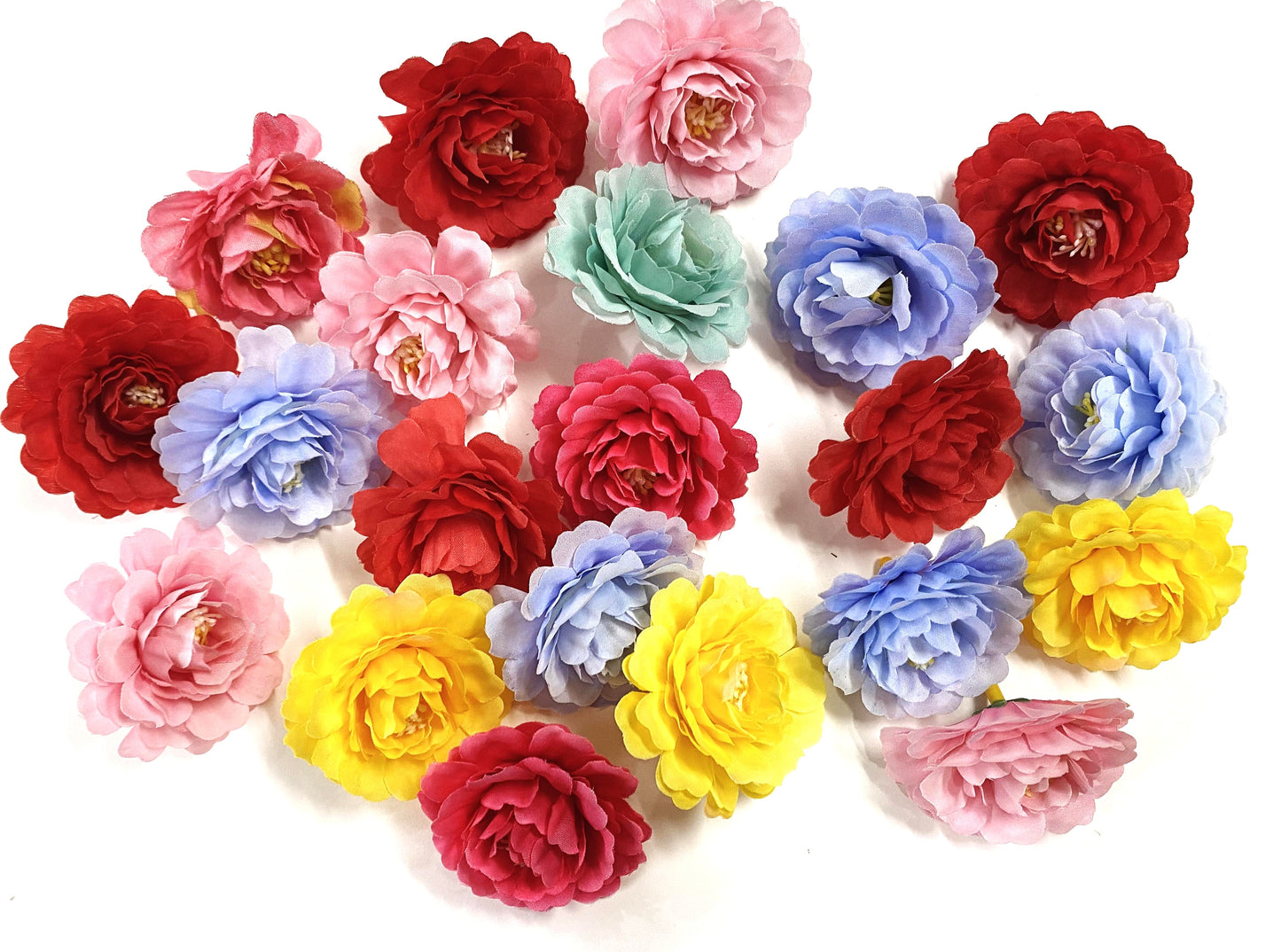 Fabric Flowers - 21 pieces