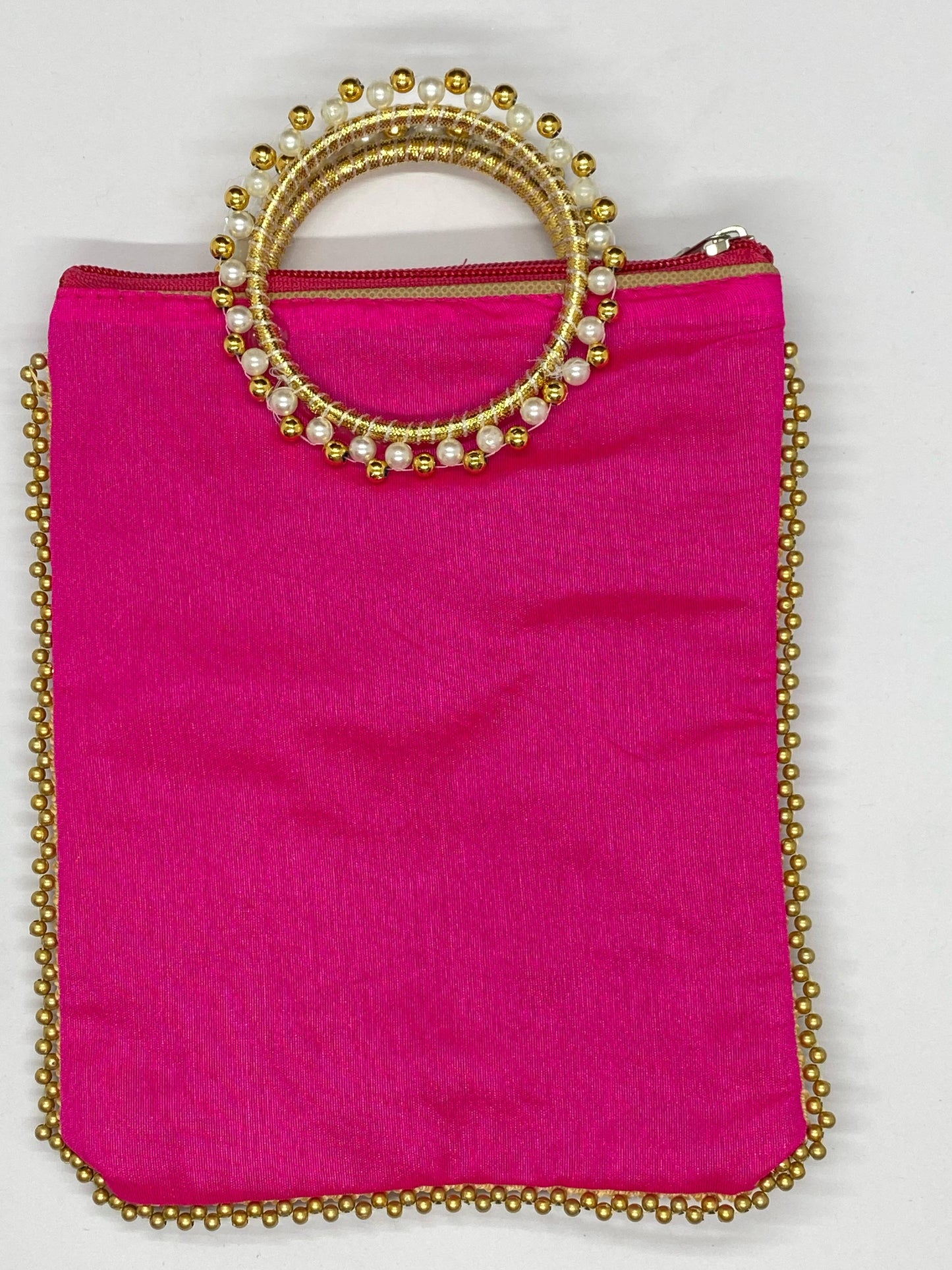 Fancy Potli Bag - 8 x 6 inch  - 5 Pieces , Rani Pink, Design -1