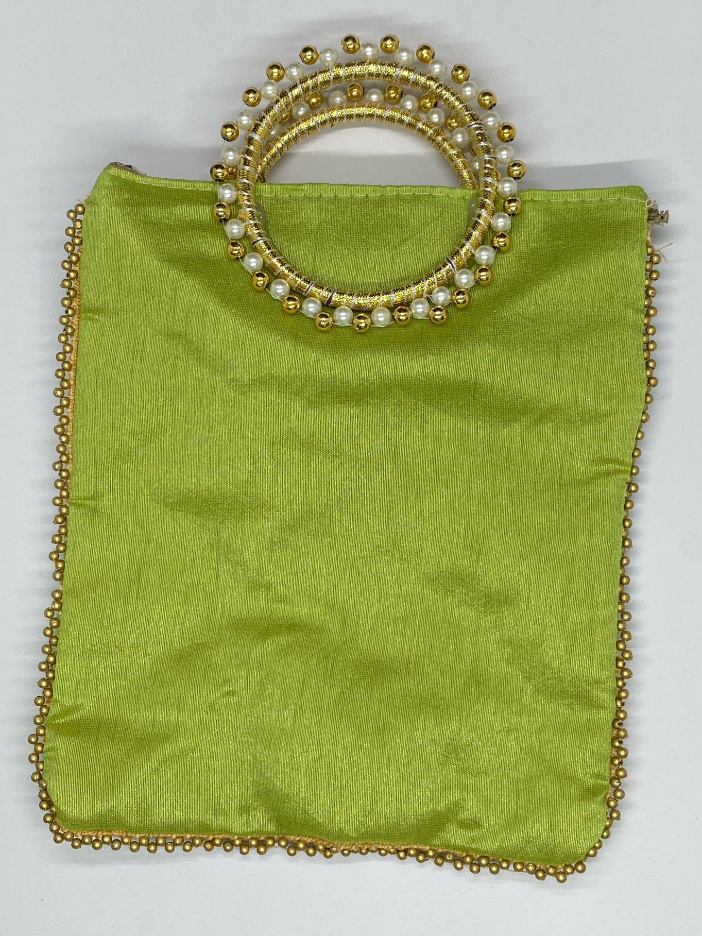Fancy Potli Bag - 8 x 6 inch  - 5 Pieces , Green,  Design -5