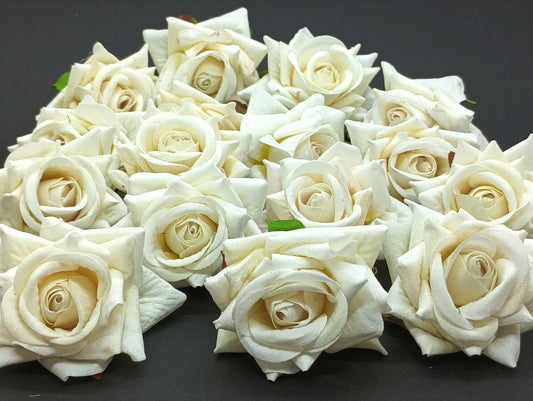 Velvet ROSES- 50 pieces shade - White