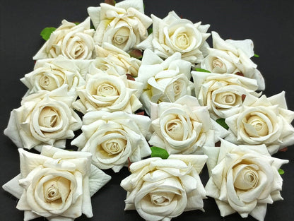 Velvet ROSES- 50 pieces shade - White