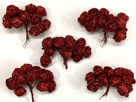 Glitter Foam Flower - Red