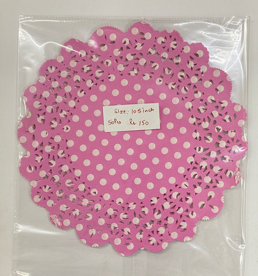 Paper Lace Doilies  - 10.5 Inch- 1 pack - Pink