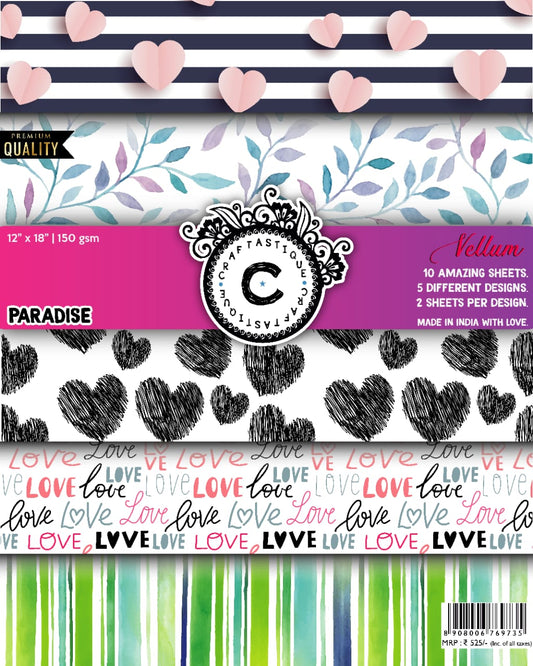 Paradise- Printed Vellum- 12×18 Inch