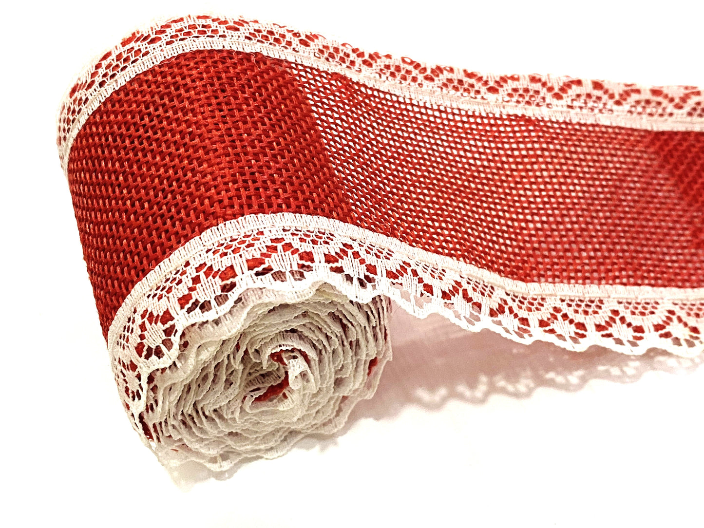 Jute Lace- 1 roll- Red- 2 mtr- Red