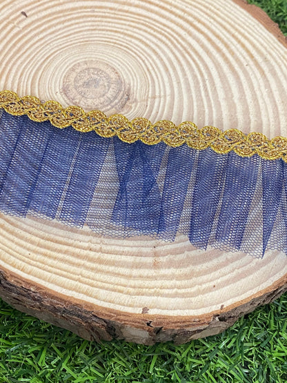 Frill Net Lace- 1  mtr- Navy Blue