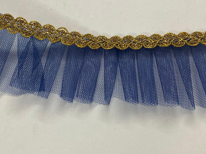 Frill Net Lace- 1  mtr- Navy Blue