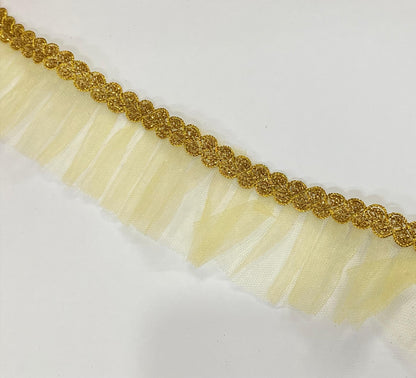 Frill Net Lace- 1  mtr- Golden