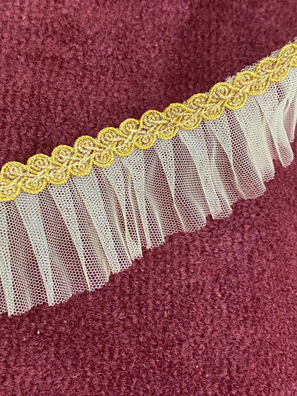 Frill Net Lace- 1  mtr- Golden