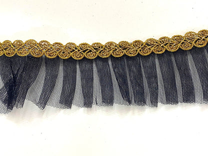Frill Net Lace- 1  mtr- Black