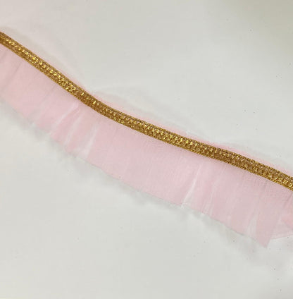 Frill Net Lace- 1  mtr- Light Pink
