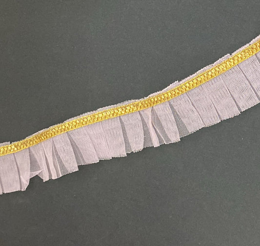 Frill Net Lace- 1  mtr- Light Pink