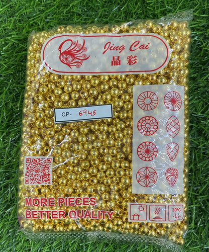 Golden Beads - 500 gm - 8 mm