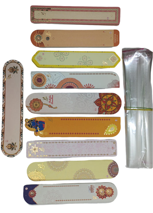 Rakhi Packaging Covers - 100 pieces  (Cards+ Polybag) design -19