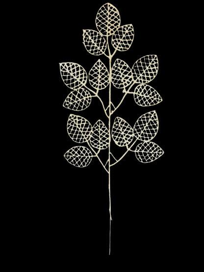 White Sparkly Leaves / Leaf , Design - 44