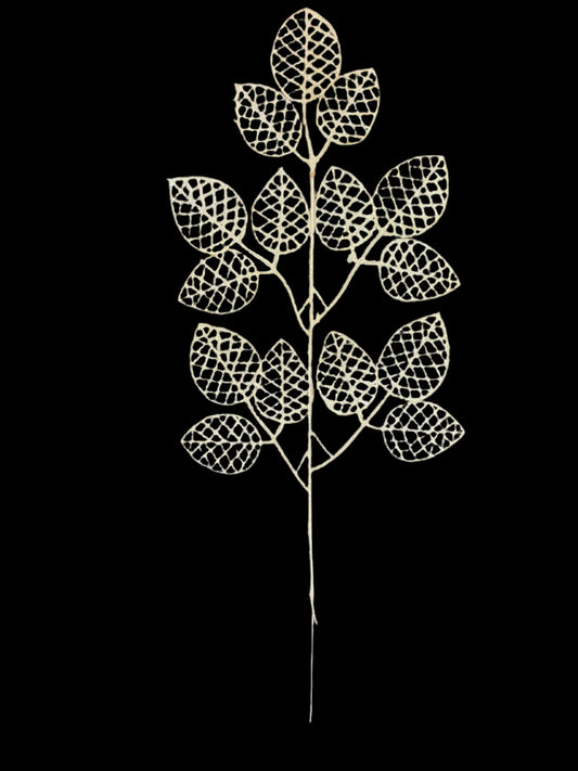 White Sparkly Leaves / Leaf , Design - 44