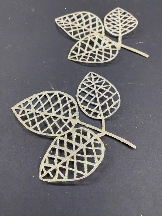 White sparkly Leaves / Leaf