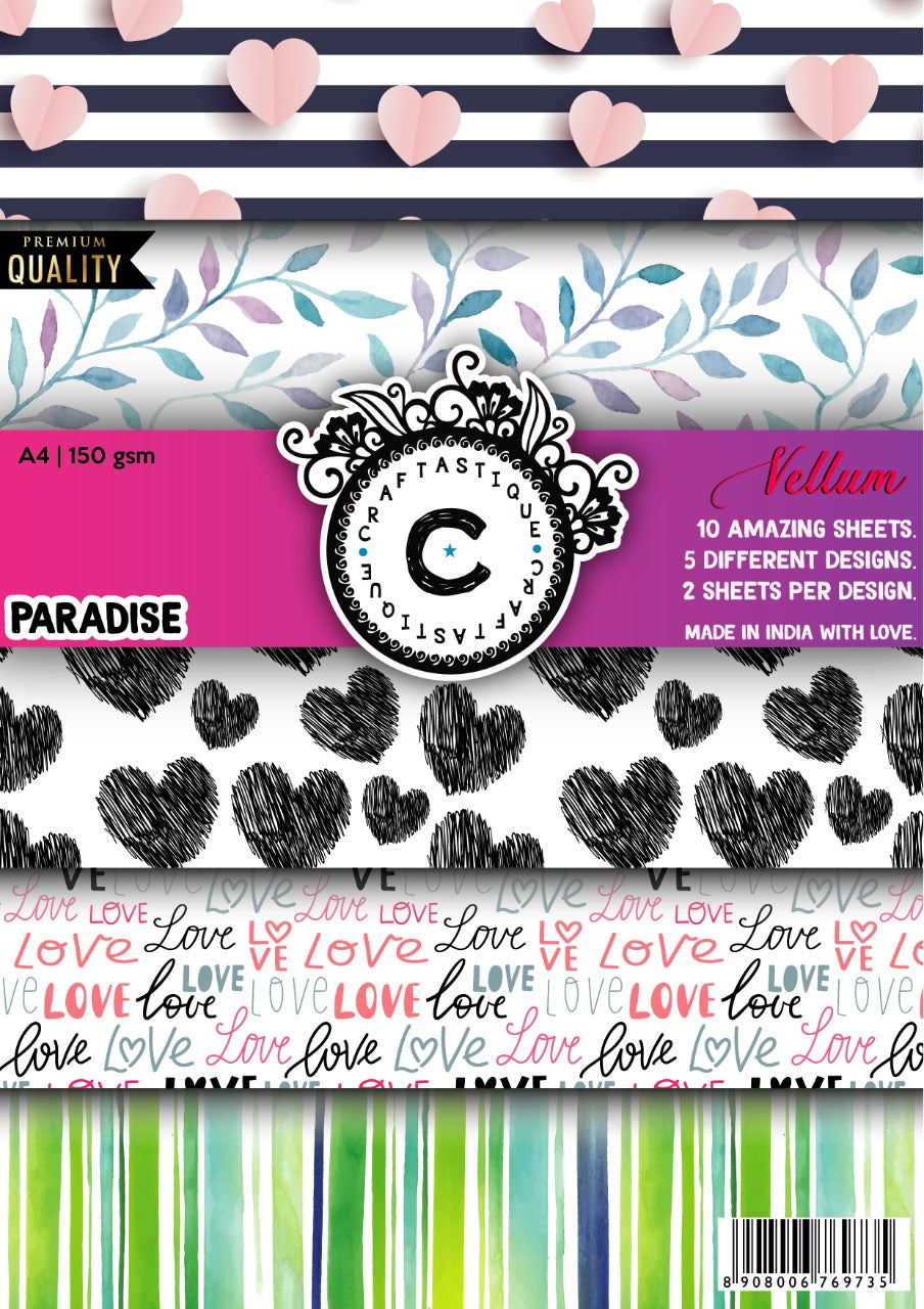 Paradise- Printed Vellum- A4 Size
