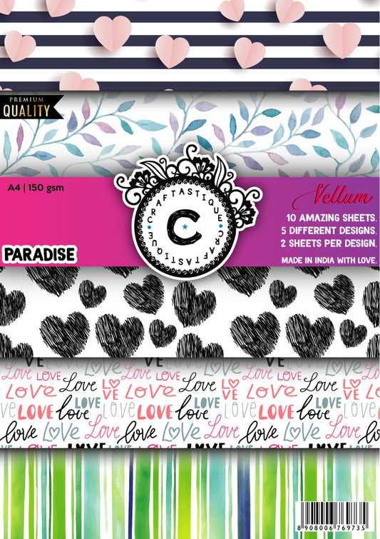 Paradise- Printed Vellum- A4 Size